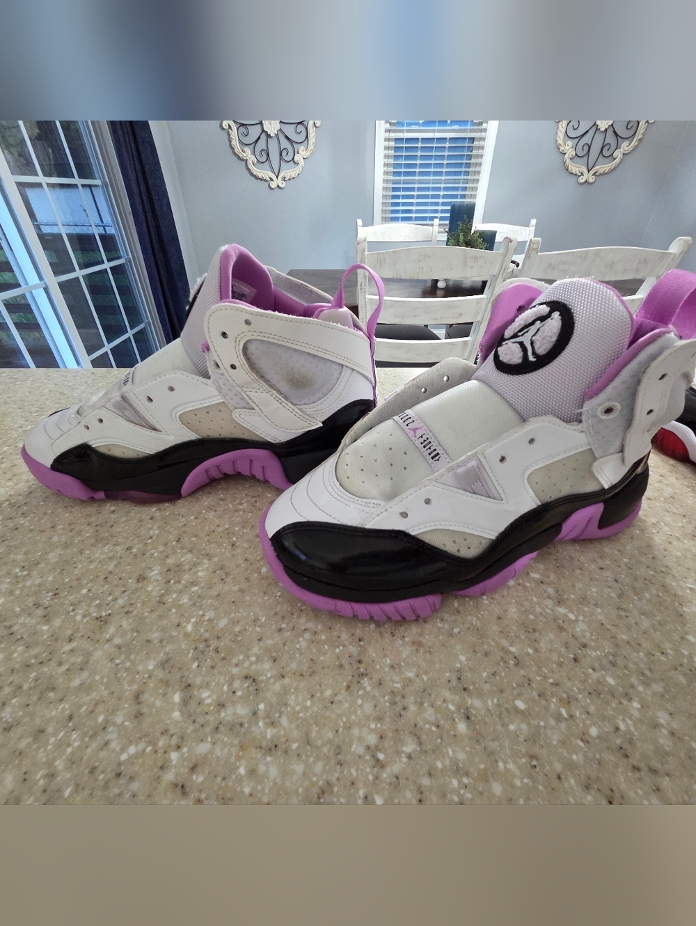 White Sneakers with Pink Accents